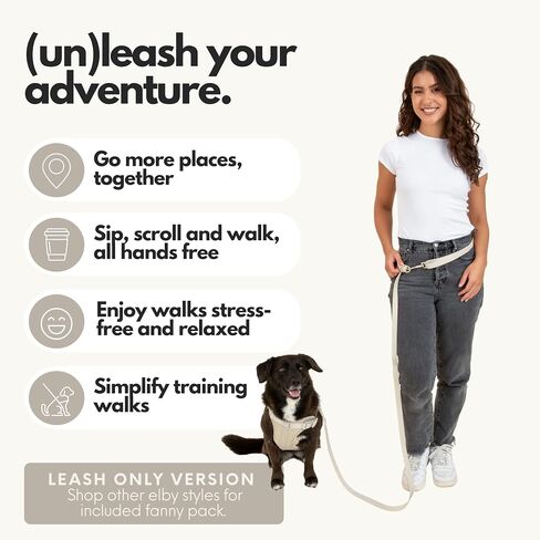 Hands Free Dog Leash - Waterproof Cross Body & Waist Walking Belt for Dog Walking and Training - Cute Walking Accessories for Medium and Large Dogs (Leash Only) in Saudi Arabia