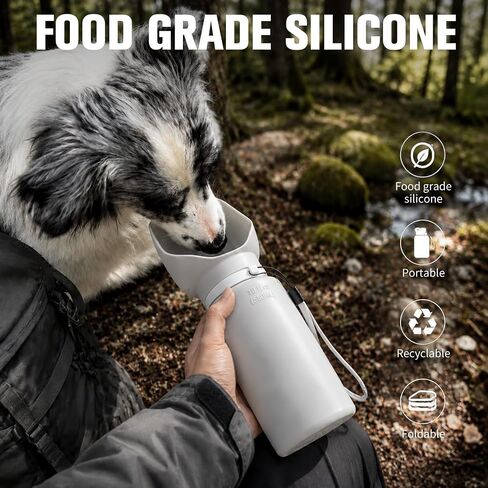 kissleaf Portable Dog Water Bottle, Collapsible, for Walks & Hiking, 550ml in Kuwait