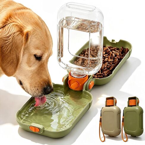 Dog Water Bottle, Puppy Essentials, Collapsible Dog Bowls (Brown) in Kuwait