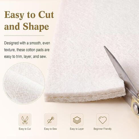 40 Pack 10 x 10 Inch Cotton Batting Squares for Quilting, 200 GSM in Kuwait