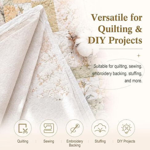 40 Pack 10 x 10 Inch Cotton Batting Squares for Quilting, 200 GSM in Kuwait