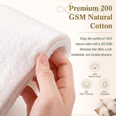 40 Pack 10 x 10 Inch Cotton Batting Squares for Quilting, 200 GSM in Kuwait