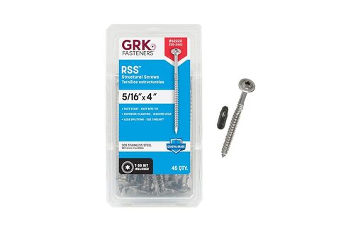 GRK Fasteners 62225 RSS 305 Stainless Steel 5/16" x 4" Screws 45CT in Kuwait