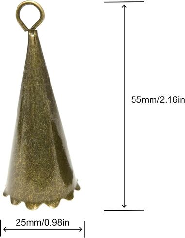20 PCS Small Witch Bells with Floral Border, Vintage Bronze Craft Bell for Garden Door Hanging Wind Chimes Car Christmas in Kuwait