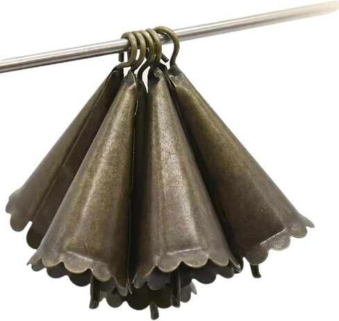 20 PCS Small Witch Bells with Floral Border, Vintage Bronze Craft Bell for Garden Door Hanging Wind Chimes Car Christmas in Kuwait
