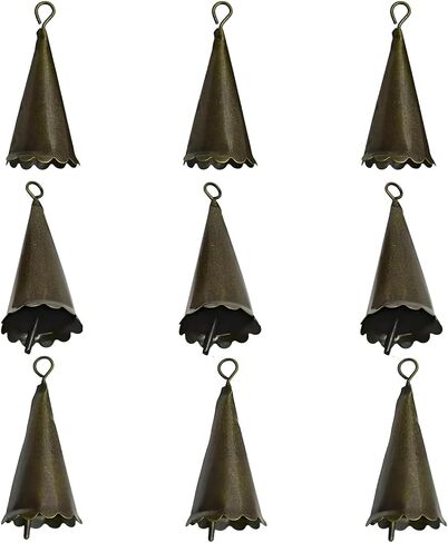 20 PCS Small Witch Bells with Floral Border, Vintage Bronze Craft Bell for Garden Door Hanging Wind Chimes Car Christmas in Kuwait
