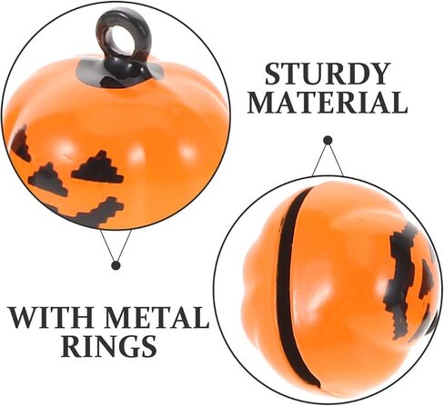 Pumpkin Bell: 20Pcs Mini Halloween Jingle Bells for Diy Crafts Pet Collar Ornaments Orange Pumpkin Decorations in Kuwait