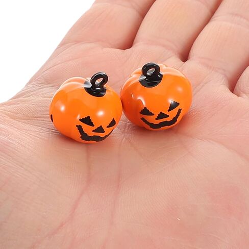 Pumpkin Bell: 20Pcs Mini Halloween Jingle Bells for Diy Crafts Pet Collar Ornaments Orange Pumpkin Decorations in Kuwait