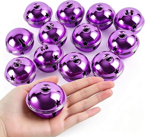 12PCS Large Jingle Bells, 2 Inch Christmas Star Bells Ornament (Golden) in Kuwait