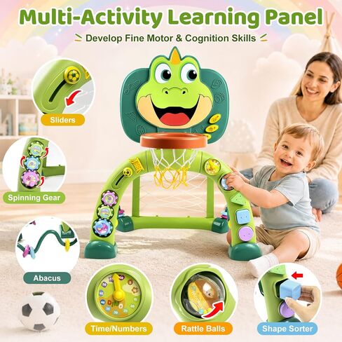 1-2 Year Old Boys Sport Play Set Basketball Hoop & Soccer Goal Toy in Kuwait