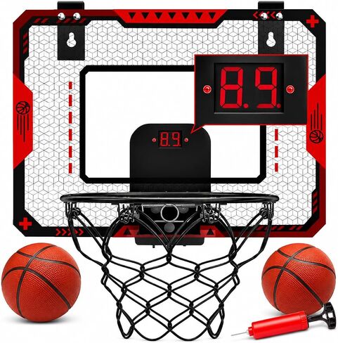 Indoor Basketball Hoop with Electronic Scoreboard & Balls for Kids Age 5-12 in Kuwait