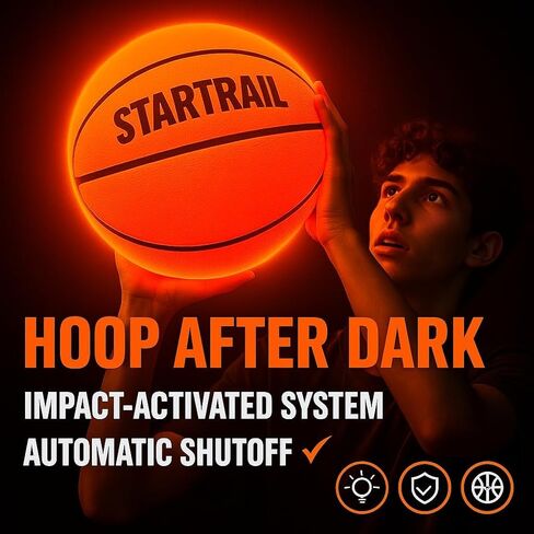 Light-Up Basketball | Glow in the Dark LED Ball Size 7, Official Size & Weight | Glowing, Lighted Sports Gift for Kids & Youth | Coolest Things for Boys & Girls | Toys for 8+ Year Old Kids in Kuwait