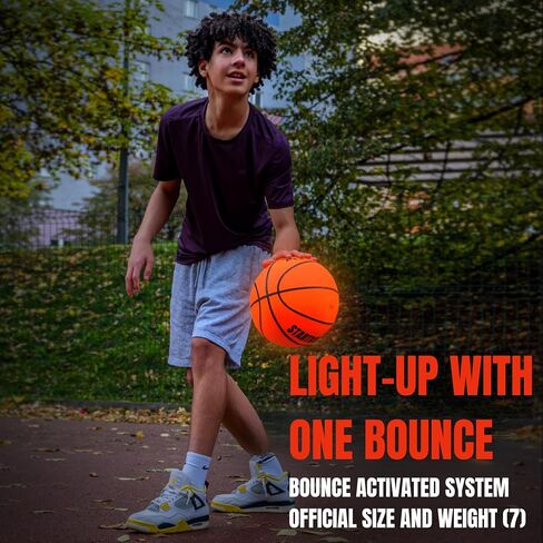 Light-Up Basketball | Glow in the Dark LED Ball Size 7, Official Size & Weight | Glowing, Lighted Sports Gift for Kids & Youth | Coolest Things for Boys & Girls | Toys for 8+ Year Old Kids in Kuwait