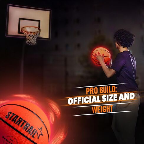 Light-Up Basketball | Glow in the Dark LED Ball Size 7, Official Size & Weight | Glowing, Lighted Sports Gift for Kids & Youth | Coolest Things for Boys & Girls | Toys for 8+ Year Old Kids in Kuwait