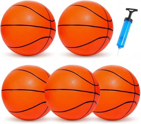 5 Pack 7 Inch Small Basketballs - Size 3 Mini Basketball Set with 5 Colors Toy Basketballs for Kids, Indoor and Outdoor Play in Kuwait