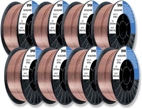 PGN Solid MIG Welding Wire - ER70S-6-0.023 Inch - 10 Pound Spool - Mild Steel MIG Wire with Low Splatter and High Levels of Deoxidizers - For All Position Gas Welding in Kuwait