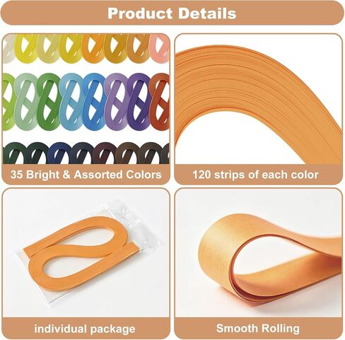 4200 PCS Paper Quilling Strips Set, 35 Colors Quilling Paper 5mm x 54cm in Kuwait