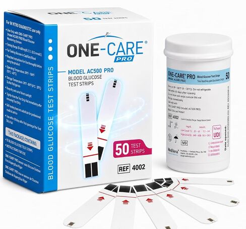 MediVena ONE-Care PRO Glucose Strips, Fast & Acurate Results, 50ct in Saudi Arabia