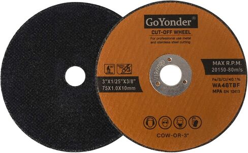 عجلة قطع GoYonder 50 Pack 4.5 بوصة للمعادن والفولاذ المقاوم للصدأ والفولاذ 4-1/2 بوصة × 0.045 × 7/8 بوصة عجلة قطع رفيعة للغاية لمطاحن الزوايا in Kuwait