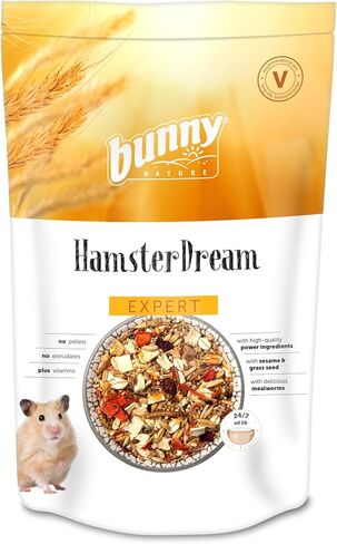 Bunny Nature HamsterDream Expert Food - All Natural Mix for Syrian & Dwarf Hamsters with Mealworms - Supports Foraging & Digestion - No Pellets, 1.1 lbs in Kuwait