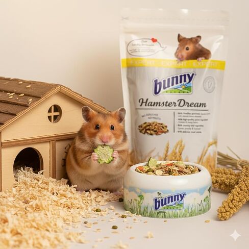 Bunny Nature HamsterDream Expert Food - All Natural Mix for Syrian & Dwarf Hamsters with Mealworms - Supports Foraging & Digestion - No Pellets, 1.1 lbs in Kuwait
