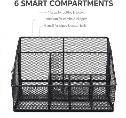 Universal Pet Grooming Supplies Organizer, 6-Compartment Mesh Wire in Kuwait