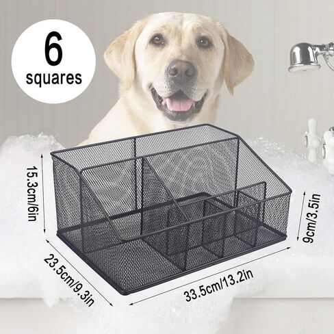 Universal Pet Grooming Supplies Organizer, 6-Compartment Mesh Wire in Kuwait