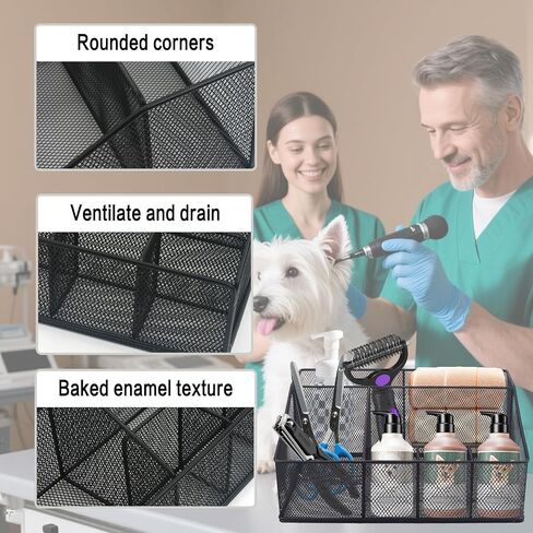 Universal Pet Grooming Supplies Organizer, 6-Compartment Mesh Wire in Kuwait