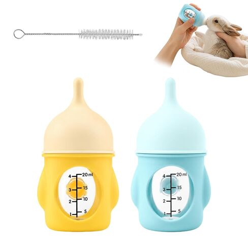 Kitten Bottles for Nursing, 2Pack Feeding Bottle for Puppy Milk, with Brush in Kuwait