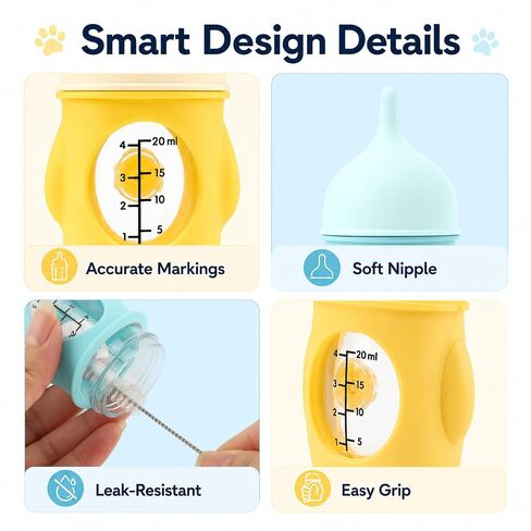 Kitten Bottles for Nursing, 2Pack Feeding Bottle for Puppy Milk, with Brush in Kuwait