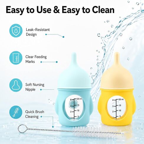 Kitten Bottles for Nursing, 2Pack Feeding Bottle for Puppy Milk, with Brush in Kuwait