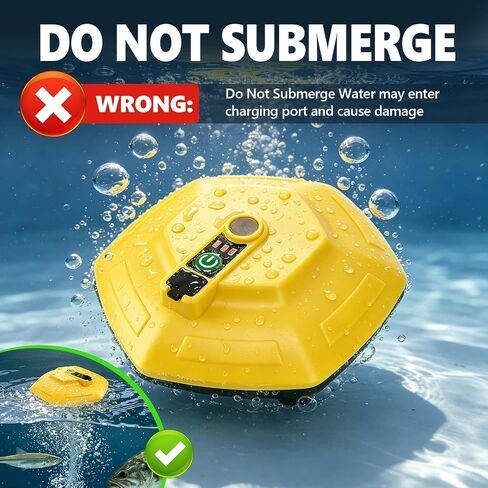 Floating and Rechargeable Bait Bucket Aerator, IPX7 Waterproof Aquarium Air Pump with Type-C Charging, Portable Bubbler for Live Minnows, Fish Tank, Outdoor Fishing in Kuwait