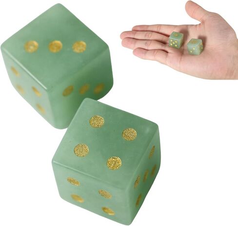 Gosknor 2pcs Crystal Mahjong Dice, 16mm Crystal D6 Dice (Light Green) in Kuwait