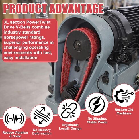10FT Power Twist V Belt,3/8 Inch *10 feet Adjustable Link Belt Z Type for Lathes Table Saws and Woodworking Tool in Kuwait