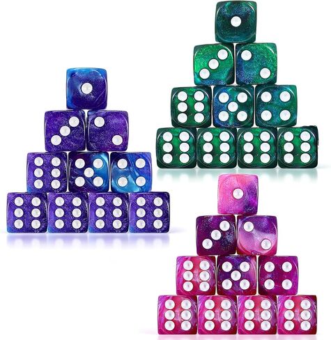30pcs Acrylic Polyhedra Dice Set,16mm 6 Sided Standard Game Dice in Kuwait