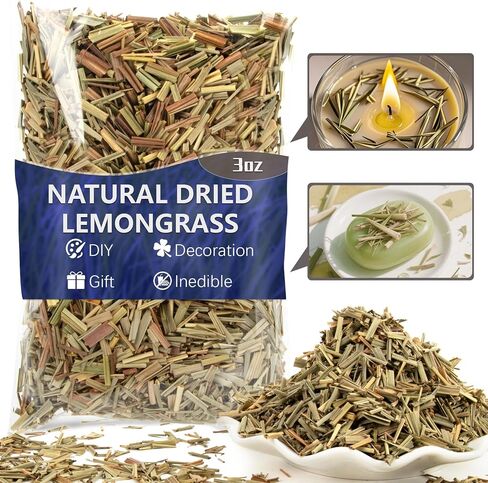 Sukh 3oz Dried Lemongrass - Natural Loose Leaf Herbs for Soap Candle Crafts in Kuwait