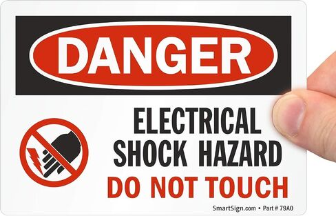 SmartSign "Danger - Electrical Shock Hazard, Do Not Touch" Sign | 10" x 14" Aluminum in Kuwait