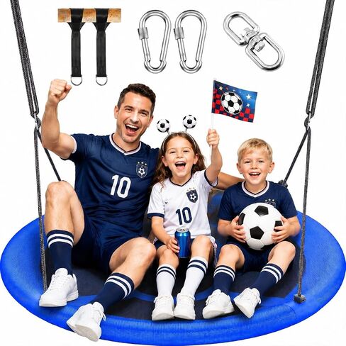 ANAGOO 43 Inch Saucer Tree Swing 700lb Heavy Duty Outdoor Flying Seat Blue in Kuwait