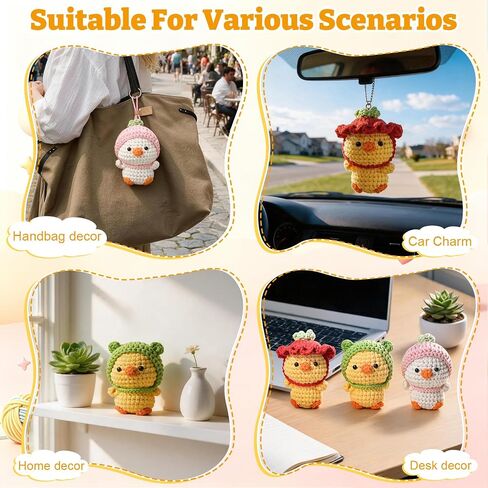 Crochet Kit for Beginners 3 PCS Duck Animal Crochet Set, Ideal Crochet Gift in Kuwait
