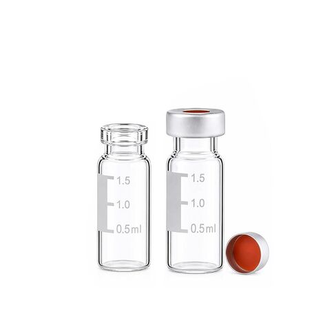 قوارير ALWSCI 2ML لأخذ عينات تلقائية، قوارير عنق مجعدة باللون الكهرماني ND11، قارورة GC HPLC مفتوحة واسعة مع التخرج، أختام مجعدة من الألومنيوم مقاس 11 مم مع بطانة PTFE/مطاطية حمراء برتقالية، 100 عبوة in Kuwait
