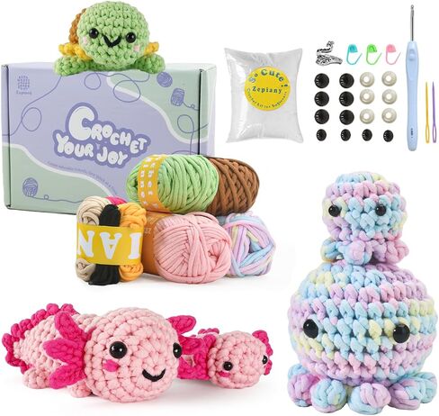 Zummipals Crochet Kit for Beginners Crochet Set w Step-by-Step Video Guides in Kuwait