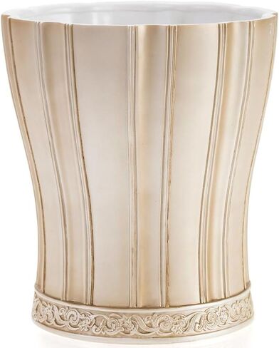 Creative Scents Bathroom Trash Can - Decorative Bathroom Wastebasket - Durable Beige Waste Bin - Space Friendly Waste Basket for Bathroom, Bedroom, Powder Room Or Living Room Decor (Victoria) in Kuwait