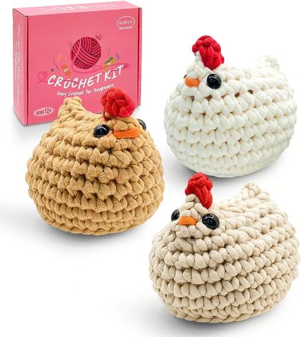 SGIBYN Crochet Kit for Beginners with Video - 4 Pcs Hanging Plant Craft Set in Kuwait