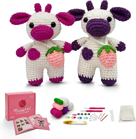 SGIBYN Crochet Kit for Beginners with Video - 4 Pcs Hanging Plant Craft Set in Kuwait