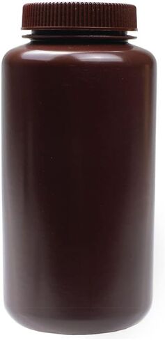 United Scientific Supplies 33464 | Laboratory Grade HDPE Wide Mouth Amber Reagent Bottle | Designed for Laboratories, Classrooms, or Storage at Home | 250ml (8oz) Capacity | Pack of 12 in Kuwait