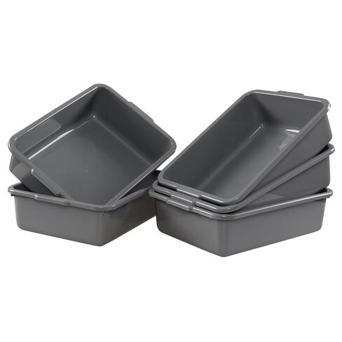 Farmoon 5 Pack Food Service Bus Tub, 8 L Small Commercial Bus Tub Box, Grey Wash Basin in Kuwait