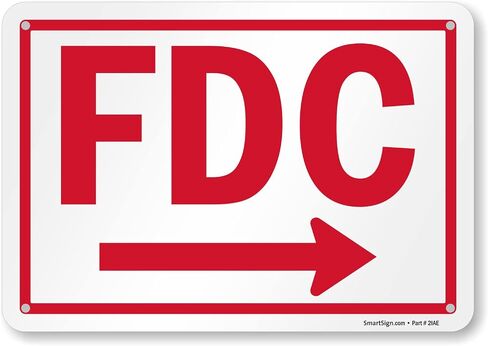 علامة SmartSign "FDC" مع سهم لليمين | ألومنيوم عاكس عالي الكثافة مقاس 12 × 18 بوصة 3M in Kuwait