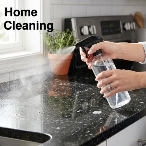 EPAuto Heavy Duty Chemical Resistant Spray Bottles with Sprayer (16 oz), Clear, 3-Pack in Kuwait