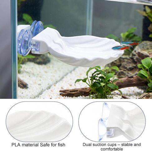 Betta Fish Hammock Shell, Shell Bed with Strong Suction Cup (White) in Kuwait