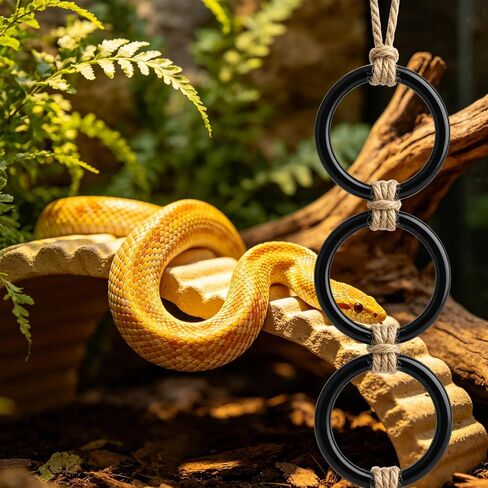 Snake Enrichment Toys Ball with Hammock, DIY Snake Climbing Toys with Hammock, Reptiles Climbing Toy Hammocks for Ball Pythons, Corn Snakes, Bearded Dragons, Geckos (Black) in Kuwait